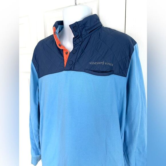 Vineyard Vines Shep & Ian Pullover Shirt Quilted Quarter Button Top - Picture 4 of 15